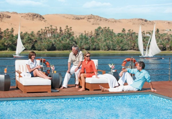 Sun deck of the MS Tosca Nile Cruise Nile cruise